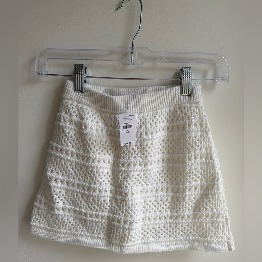 GAP Kids Ivory Crochet Mini Skirt